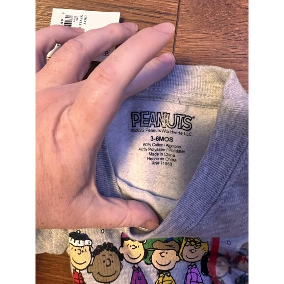 charlie brown christmas 3-6 month grey sweater NWT baby neutral - Picture 3 of 3